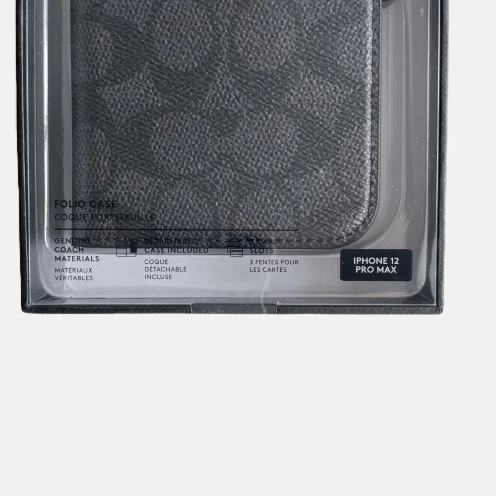 Coach Black Signature Canvas Folio Phone Case